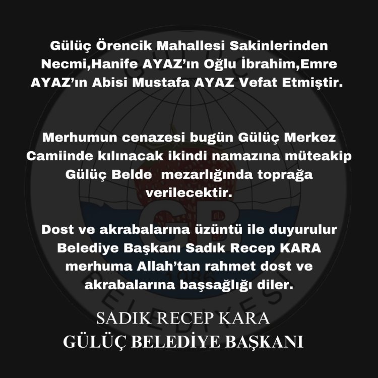 VEFAT & BAŞSAĞLIĞI