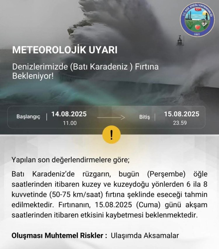 KDZ EREĞLİ KAYMAKAMLIĞINDAN DUYURULUR...