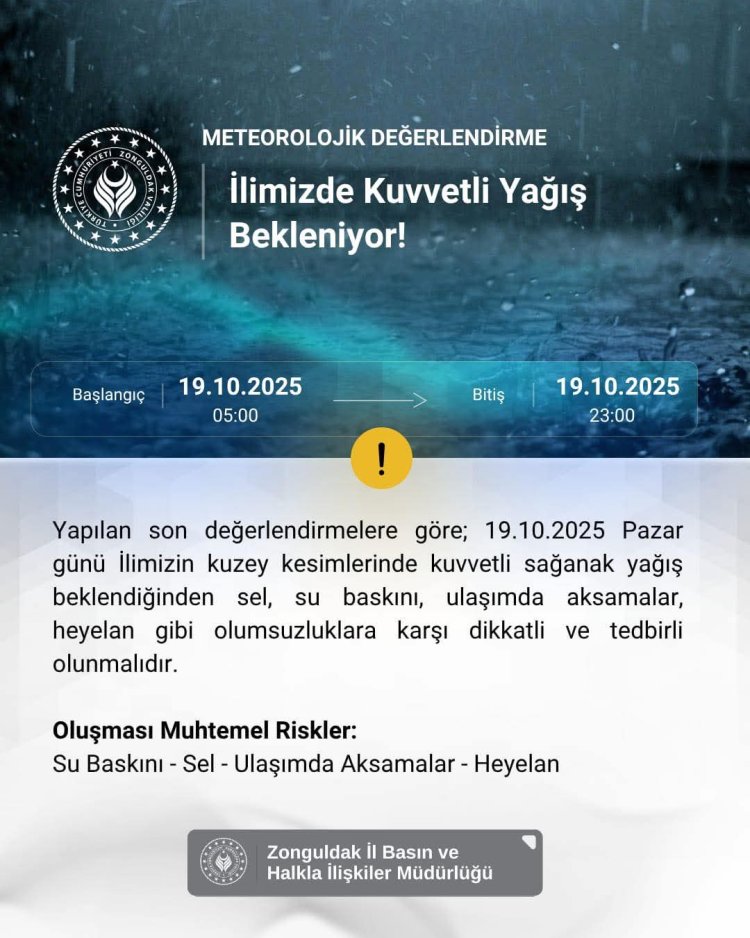 METEOROLOJİK UYARI...