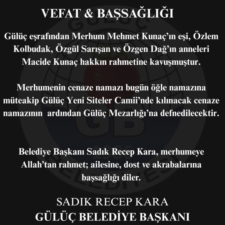 VEFAT & BAŞSAĞLIĞI